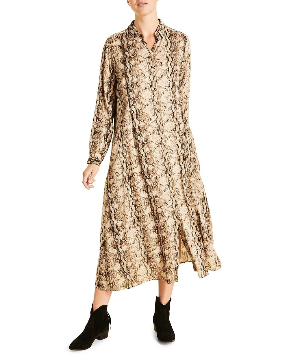 NWT Marina Rinaldi Snake Print Long Sleeve Shirtdress US 18 Mobwife Quiet Luxury